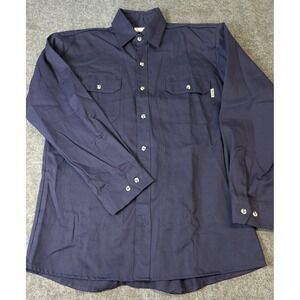 Magid FR Shirt Men Large Navy Blue Flame Fire Resistant  NFPA 70E CAT2 / 2012